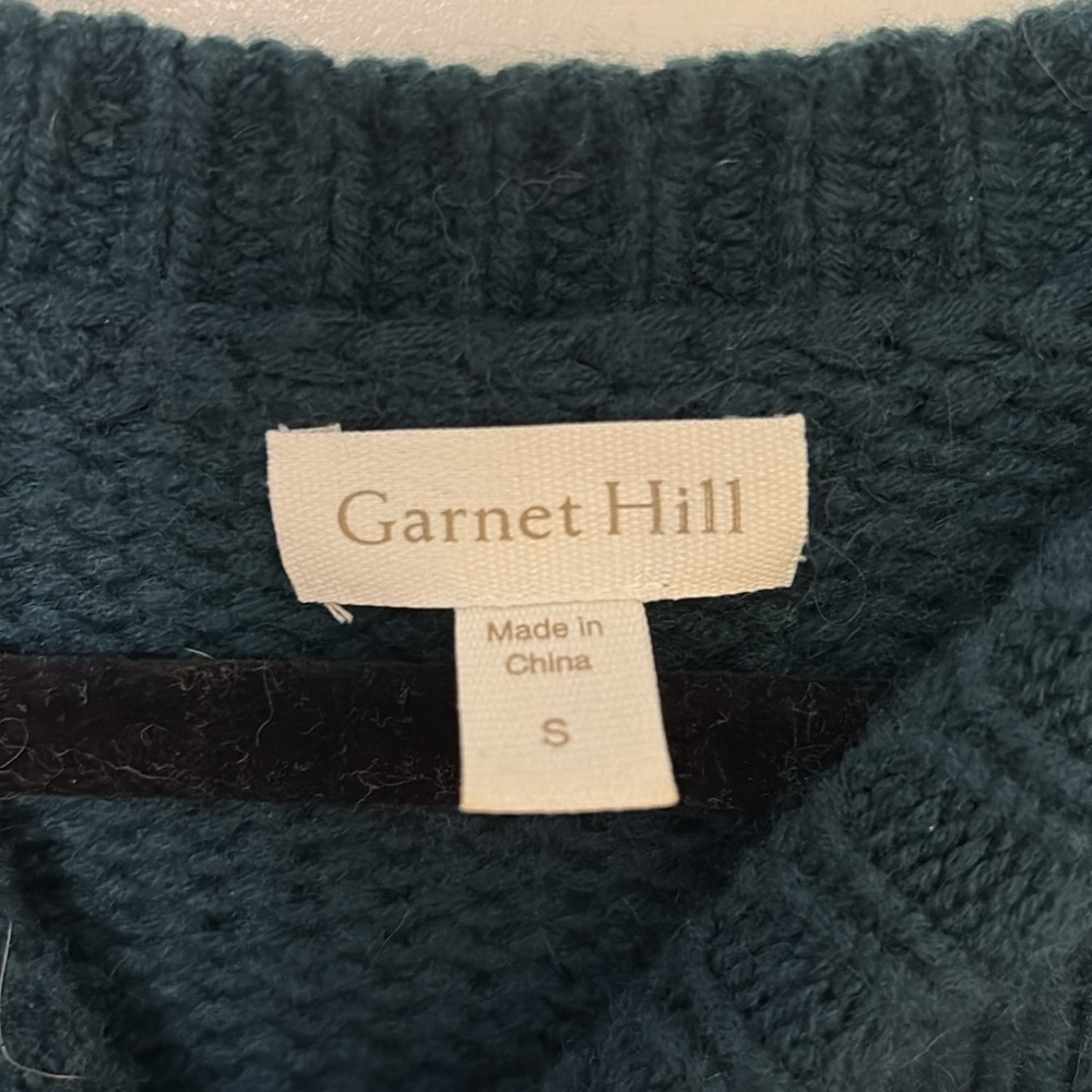 Green and cream cashmere sweater - Picture 3 of 3